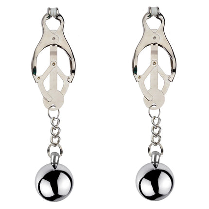 Heavy Nipple Clamp Clips Weight Slave Stimulator Metal Nipple Clips With Ball Weight Breast Bondage Restraint Sex Toy Woman