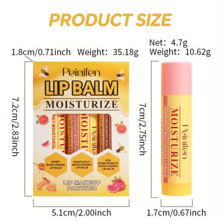 3-Pack Moisturizing Lipstick Hydrating Moisturizing Anti-Dry Crack Moisturizing Lipstick Set
