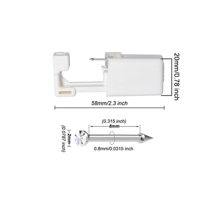 1/3/6pcs Nose Piercing Gun Disposable Safe Sterile Piercing Unit For Self Nose Piercing Built-in CZ Stainless Steel Nose Stud