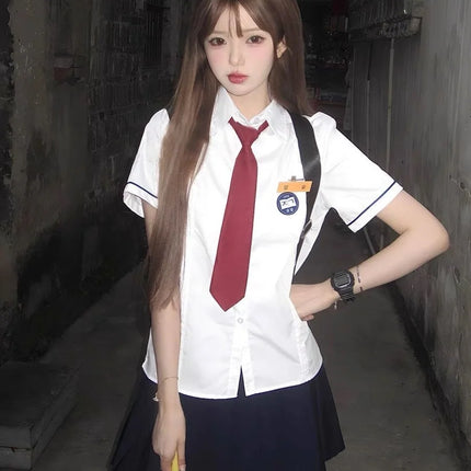White ort Sve orm Set School orm Sle JK Outfit Baing Running Class orm College Wind Women's irt