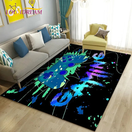 3D Cartoon Gamer Game Over Area Rug Large,Carpet Rug for Living Room Bedroom Sofa Doormat Decoration,Kid Play Non-slip Floor Mat