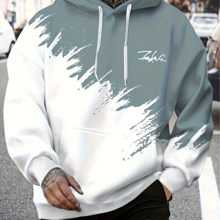 Casual and fashionable men's hoodie and kangaroo pocket casual long-sleeved hoodie for outdoor use