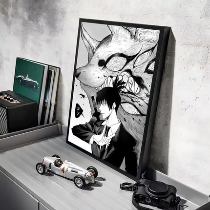 Classic Anime C_Chainsaw M_Man Poster Decorative Wall Art Stickers Mural Photo Print for Home Living Room Hallway Decor
