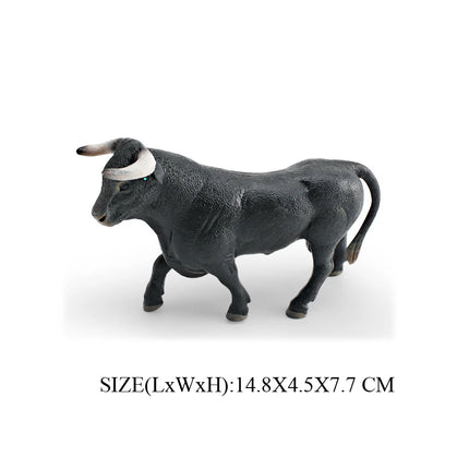Simulation Texas Longhorn Bulls Musk OX Yak Cow Farm Animals Buffalo Calf Bull Model Figures  Home Decor Educational Toys