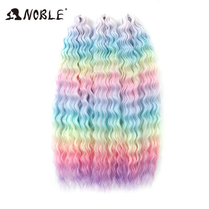 Noble 24Inch 300g Crochet Hair Curl Hair Water Wave Ombre Blonde Twist Crochet Hair Braid Hair Deep Wave Braiding Hair Extension