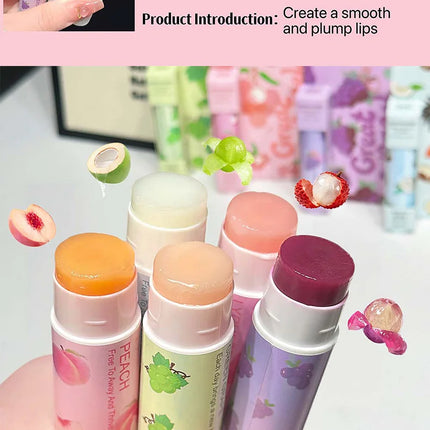 1/3Pc Fruit Lip Balm Moisturizing Clear Lip-Primer Mask Cute Jelly Tinted Lip Stick Lighten Lines Plump Lip Care Makeup