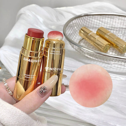 SHAQINUO Velvet Matte Smooth Blush Stick Long-lasting Brown Tone for Autumn & Winter Natural Makeup Effect And Easy To Apply