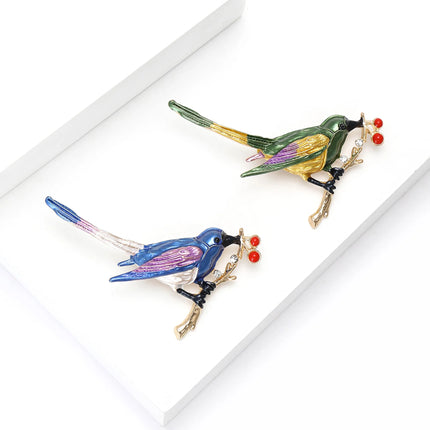 Classic Rhinestone Bird Brooches for Women Unisex Enamel Animal Pins Office Party Friend New Fashion Gifts Jewelry Accessories