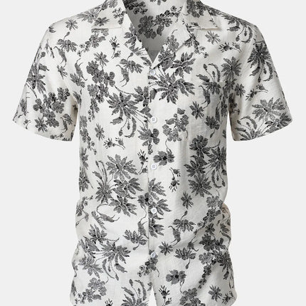 Summer Mens Striped Floral Patchwork Hawaiian Shirt 3D Print Short Sleeve Pocket Casual Oversized Beach Camisa Havaiana Listrada