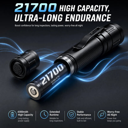 S516-A Tactical Flashlight 1200 Lumens 656ft 6 Modes Moonlight Strobe SOS 21700/18650 IP66 1.5m Drop Proof EDC