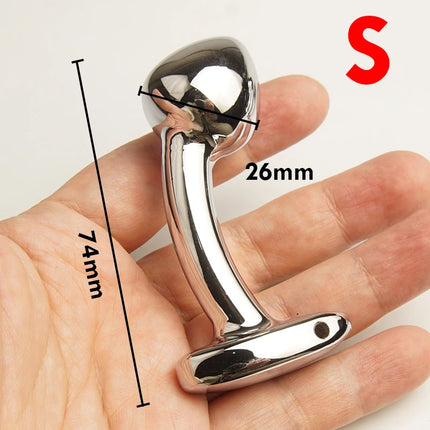 Metal Curved Butt Anal Plug Dildo Sex Toys, Anus Ass Butt Trainer, Analplug Buttplug Butt Plug, G-spot Prostate Massage