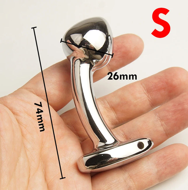 Metal Curved Butt Anal Plug Dildo Sex Toys, Anus Ass Butt Trainer, Analplug Buttplug Butt Plug, G-spot Prostate Massage