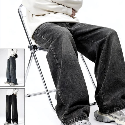 Men's Loose-fit Straight-leg Jeans  Durable and Washable Men's Denim Trousers for Men  Perfect Gift for Boyfriends and Husbands