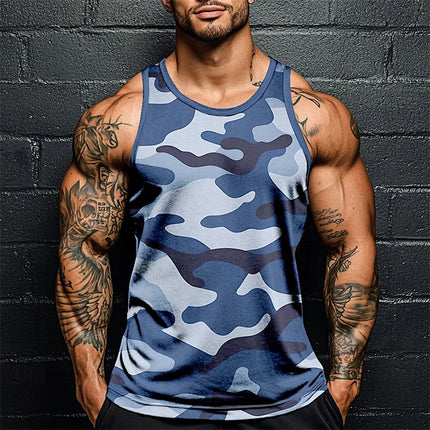 Summer Daily Exercise Men's Tank Top Camouflage Outdoor Sports Running Fitness Men's Sleeveless Tshirt Street Men's Tank Top 6xl