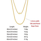 3.3mm-18K Gold / 50cm