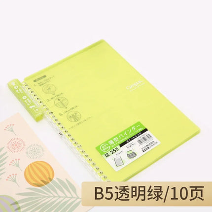 Japan Kokuyo Campus Smartring Loose-leaf Notebook Transparent Coil Loose-leaf Notebook A5/B5 10 Sheets Paper Convenient Notebook