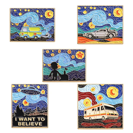 Creative Rectangular Humorous Quotes Enamel Pins Matchstick Retro Radio Dollar Currency Brooches Lapel Badge Jewelry Fans Gift