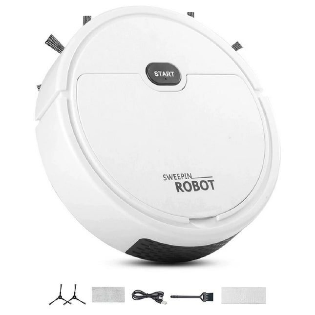 USB Rechargeable Robot Vacuum Ultra-Thin Cordless Robot Vacuum Smart Navigation Low Noise Ideal for Pet Hair Hard Floor Carpet