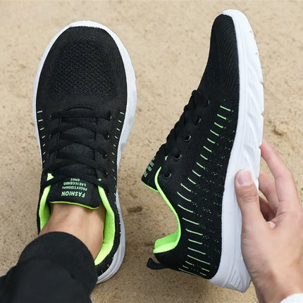 2026 New Trendy Men's Knit Sneakers Breathable Lightweight Casual Shoes Non-slip Soft Sole Comfortable Walking Sports Shoes for Men