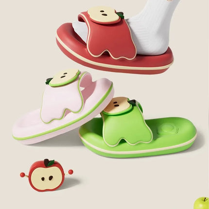 Cute Red Apple Slippers Slides Shoes Adults Fashion Fruit Mules Shoes New Woman Soft EVA Non Slip Comfort Home Slippers Women
