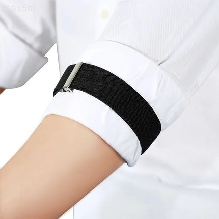 [O]  Anti-Slip Shirt Sleeve Garter Strap 1 Pair - Elastic Adjustable Armband Cuff Holder for Men Women Business