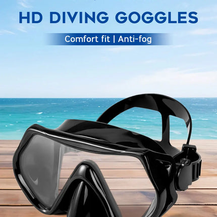 DEDEPU OEM Logo Anti-Fog Snorkel Mask – Silicone & Tempered Glass Diving Goggles for Freediving, Swimming and Scuba Diving