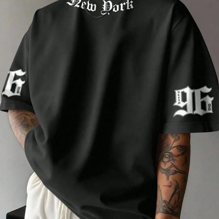 The new men's T-shirt for the summer of 2025 features a casual fashionable comfortable and breathable 3D letter pattern print
