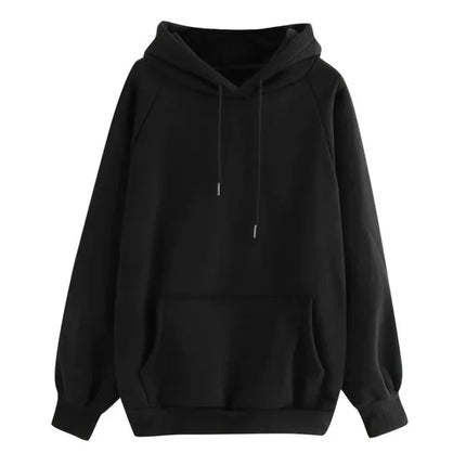 Thickened Fleece Hoodie Women's Long Sleeve Loose Fit Blank Version Autumn Winter New Style Korean Style Solid Color Sweatshirt