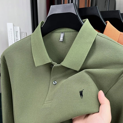 2025 New 100% Cotton High-end Brand Men's Long-sleeved Polo Shirt Autumn Fashion New Luxury Original Embroidery Top Golf T-shirt