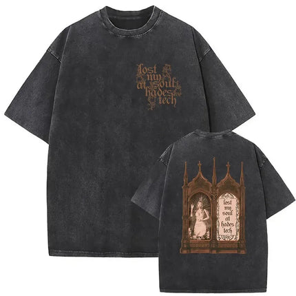 Washed Oversized T-shirt Melanie Martinez Heads Album Men Women Short Sleeve Harajuku Fashion Short Sleeve T-shirt Streetwear
