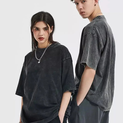 Summer Cotton Washed Women T-Shirts Hip Hop Loose Tee Shirt All-Match Fashion Short Sleeve Comfortable Multicolor Female Tops