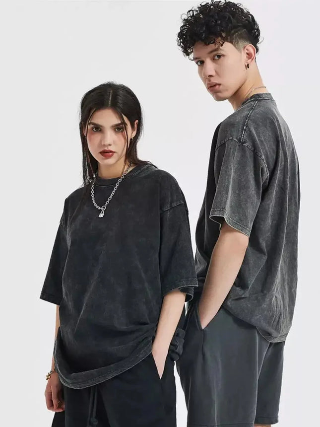 Summer Cotton Washed Women T-Shirts Hip Hop Loose Tee Shirt All-Match Fashion Short Sleeve Comfortable Multicolor Female Tops