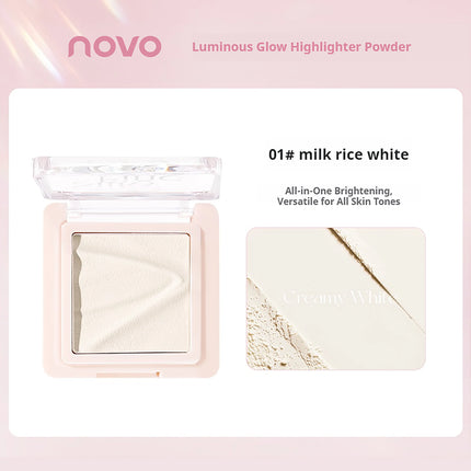 NOVO Monochrome Matte Highlighter Powder Brightens facial contours Smooths tear troughs Natural finish with flawless application