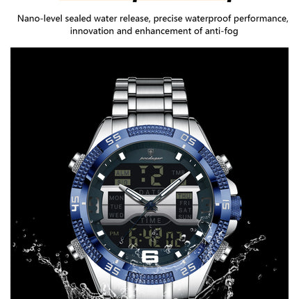 POEDAGAR Luxury Man Digital Watch Alarm Luminous LED Week Date Sports Quartz Men Watch Fashion Military Electronic Men's Watches