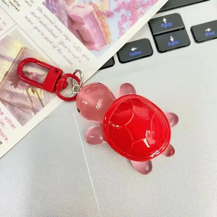 1/8Pcs Colorful Luminous Turtle Keychain Cartoon Glow in-the-dark Color Keyrings Resin Sweet Sea Animal Bag Pendant Hangings