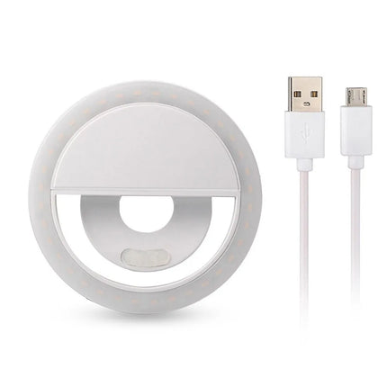 2024 USB Charge Selfie Ring Light Mobile Phone Lens LED Selfie Lamp Ring for iPhone for Samsung Xiaomi Phone Selfie Ring Light