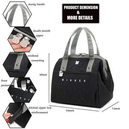 Winner New Thermal Insulated Lunch Box Tote Cooler Bag Bento Pouch Lunch Container School Food Storage Bags