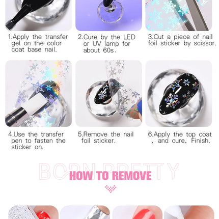 BORN PRETTY 10ml Transfer Foil Nail Gel Polish Semi-Permanant Varnish For Adhesive Sticker Soak Off UV LED Gel Nail Art Manicure
