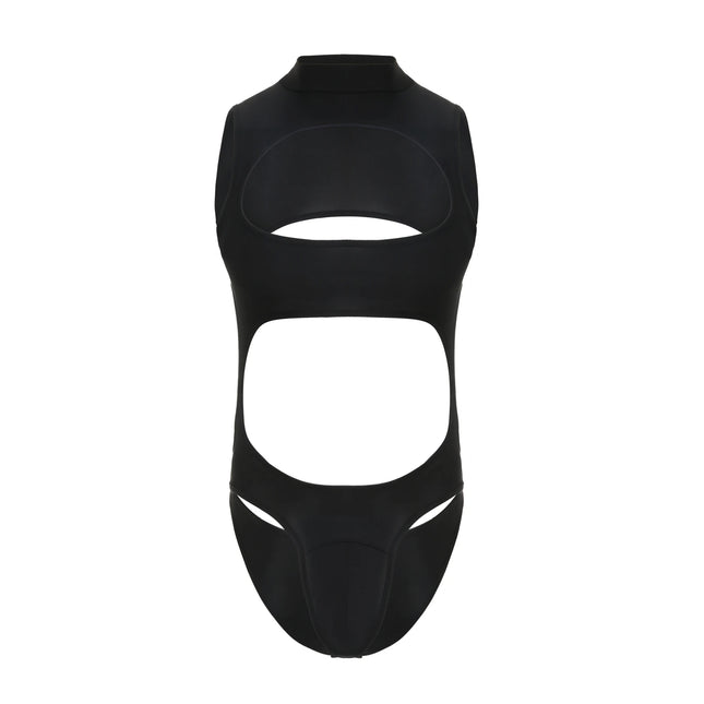 Men's Hollow Out Leotard Bodysuit Sleeveless Jumpsuit Sexy Stretch Tight One-Piece Clubwear One Piece Lingerie