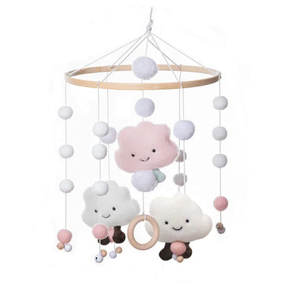 DIY Baby Crib Bed Bell Holder Arm Toy Imitation Wood Grain Infant Bed Decoration Toys Rotating Music Box Nut Screw Arm Bracket
