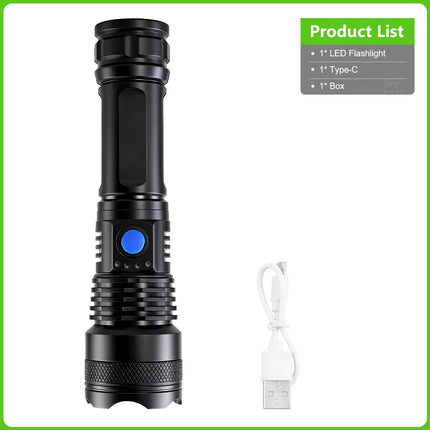 Super Bright Rechargeable LED Flashlight White Laser Flashlights High Power With Pen Clip Torch Power Bank Tactical Flashlight