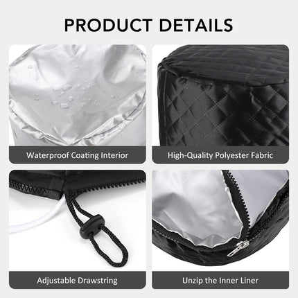 Home Salon Hair Steamer Cap Women Electric Portable Heating Hat Hair Oil Baking Mask Cap 3 Timer Deep Conditioning Bonnet Black