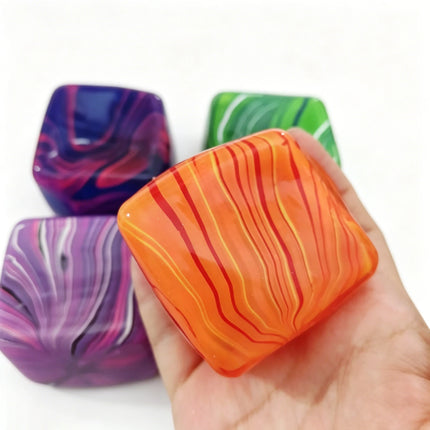 Stress Cube Squishy Gel Ball Marble Swirl Slow Rebound Soft Stretch Squeeze Fidget Sensory Decompression Anxiety Relief Toy.