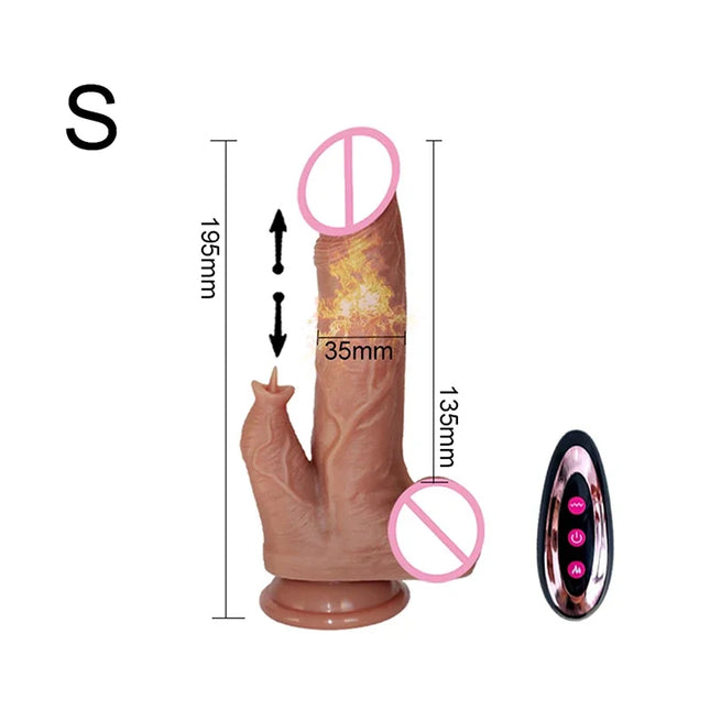 Thrusting Dildo Vibrators for Women Telescopic Sexy Toys Realistic Dildos Female Masturbators Toy Heating Penis With Suction Cup