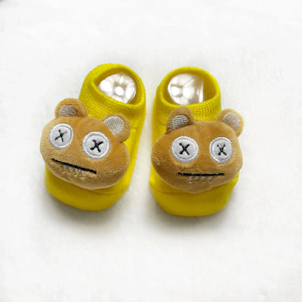 Kawaii Cotton Infant Toddler Baby Boys Girls Stitch Clothes Korean Cute Cartoon 3D Doll Newborn Rubber Anti-slip Floor Socks