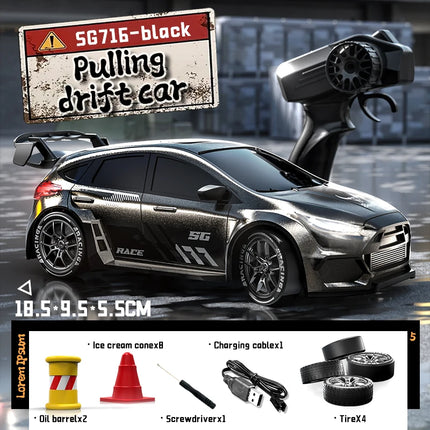 1：24 4WD 50KM/H RC Car Stunt Drifting Racing Remote Control Car Brushless Speed Champion with LED Lights Toys Gift Suitable Boys