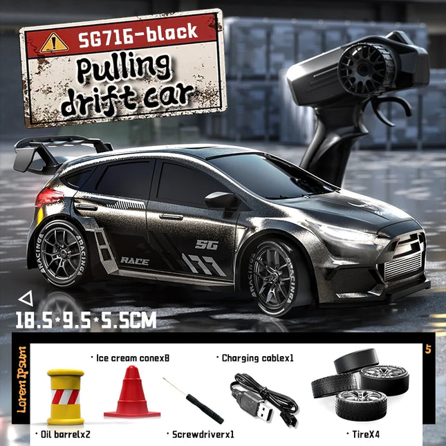 1：24 4WD 50KM/H RC Car Stunt Drifting Racing Remote Control Car Brushless Speed Champion with LED Lights Toys Gift Suitable Boys