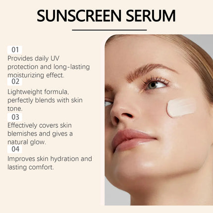 Liquid Concealer Foundation Spf 50 Suncreen Dark Circles Blemishes Full Coverage Hydrating Oil Control UV Protect Makeup Primer