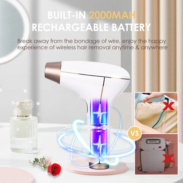 Vancostar Cordless Laser Hair Removal Rechargeable 4in1 Replaceable Lamp Cooling Painless Permanent Bikinis Trimmer IPL Epilator