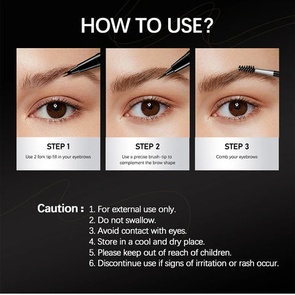 2 In 1 Eyebrow Pencil Waterproof Eye Brow Pencil Perfect Eyebrows Waterproof Makeup Brushes Eyeliner For Set Pen Brown